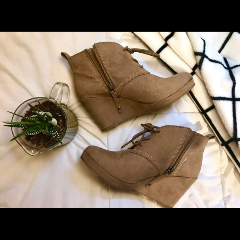 Tan Suede Ankle Booties